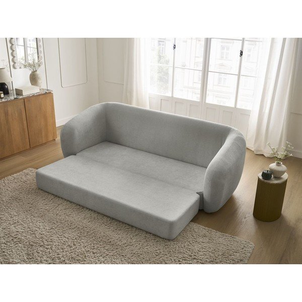 Šviesiai pilkos spalvos sulankstoma sofa iš šenilinio audinio 228 cm Neyo – Bobochic Paris-image-1