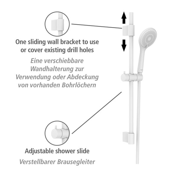 Iš nerūdijančio plieno dušo komplektas baltos spalvos 70 cm Watersaving – Wenko-image-4