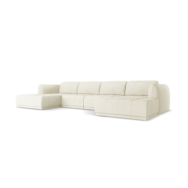 Baltos spalvos kampinė sofa Hoku – Makamii-image-2