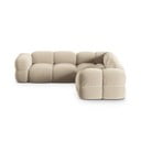 Smėlio spalvos iš velveto kampinė sofa Loretto – Cosmopolitan Design