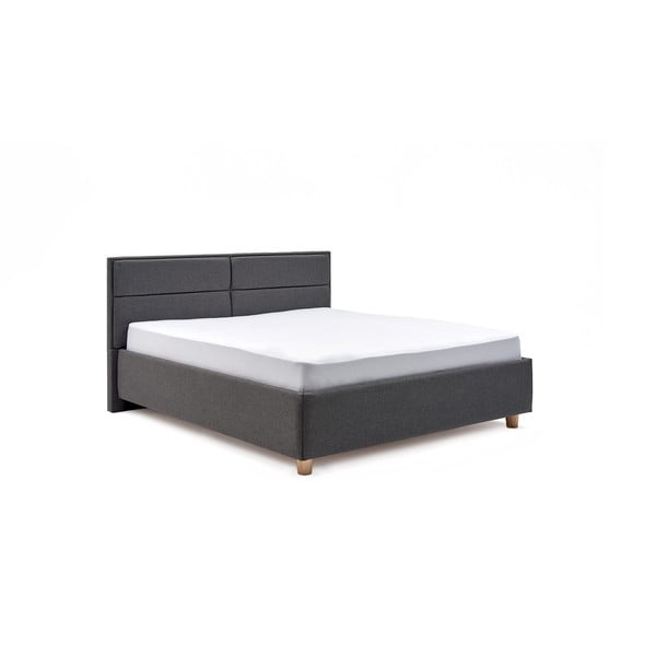 Tamsiai pilka dvigulė lova su daiktadėže "ProSpánek Grace", 160 x 200 cm