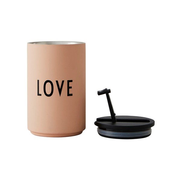 Termo puodelis oranžinės spalvos/smėlio spalvos 350 ml Love – Design Letters-image-2