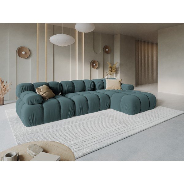Sofa smaragdinės spalvos iš velveto 285 cm Bellis – Micadoni Home-image-1