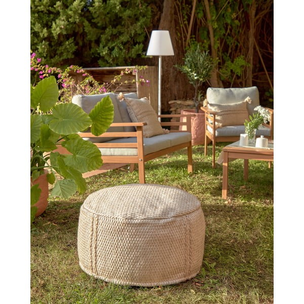 Smėlio spalvos sodo pufas Kave Home Kaie, ø 62 cm-image-4