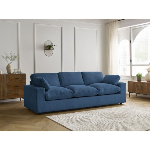 Mėlynos spalvos sofa iš kordinio velveto 250 cm Belair – Bobochic Paris-image-1