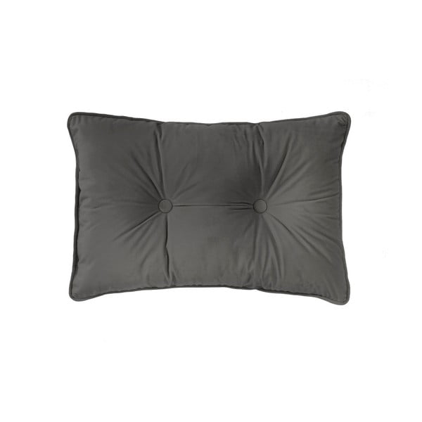 Tamsiai pilka "Tiseco Home Studio Velvet Button" pagalvė, 40 x 60