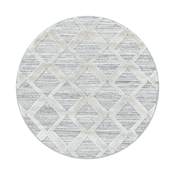 Apvalios formos kilimas šviesiai pilkos spalvos ø 80 cm Pisa – Ayyildiz Carpets