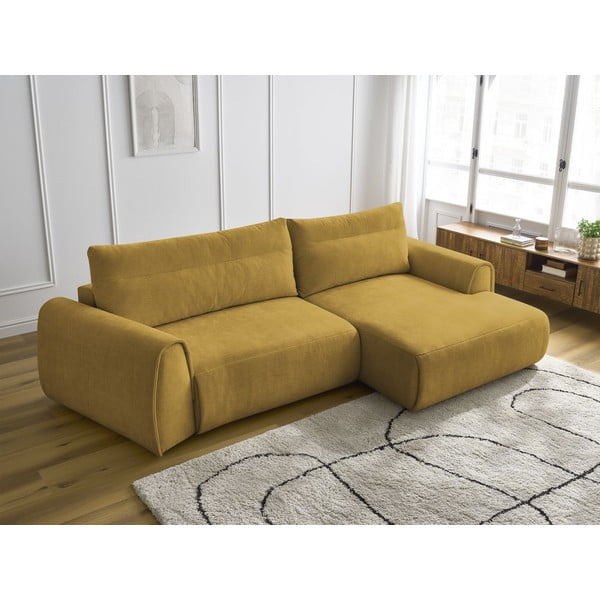 Kampinė sofa ochros spalvos Aden – Bobochic Paris-image-1