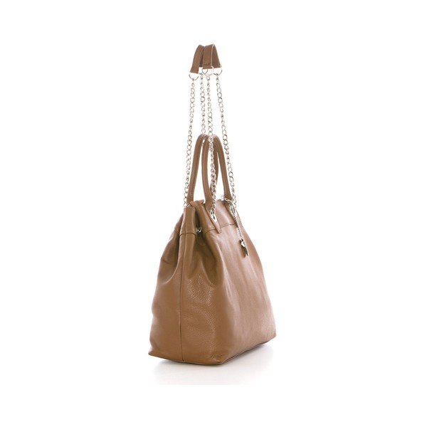 Taupe natūralios odos Federica Bassi Saskia rankinė-image-1