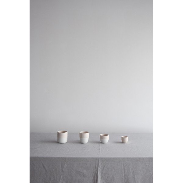 Rožinės ir baltos spalvos akmens masės puodelis ÅOOMI Dust, 400 ml-image-1