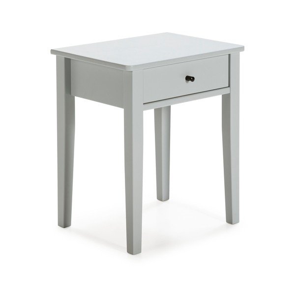 Šviesiai pilkas pušies medienos naktinis staliukas Bart - Marckeric