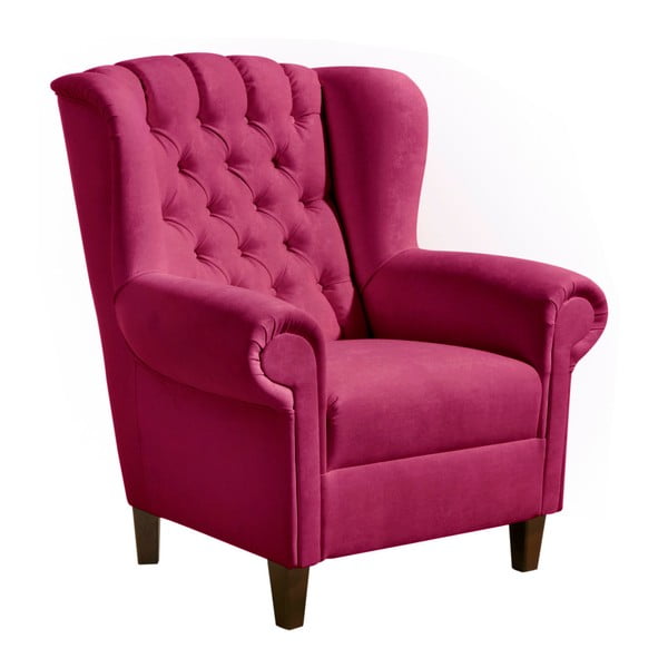 Tamsiai rožinis aksomo fotelis "Max Winzer Vary Velvet