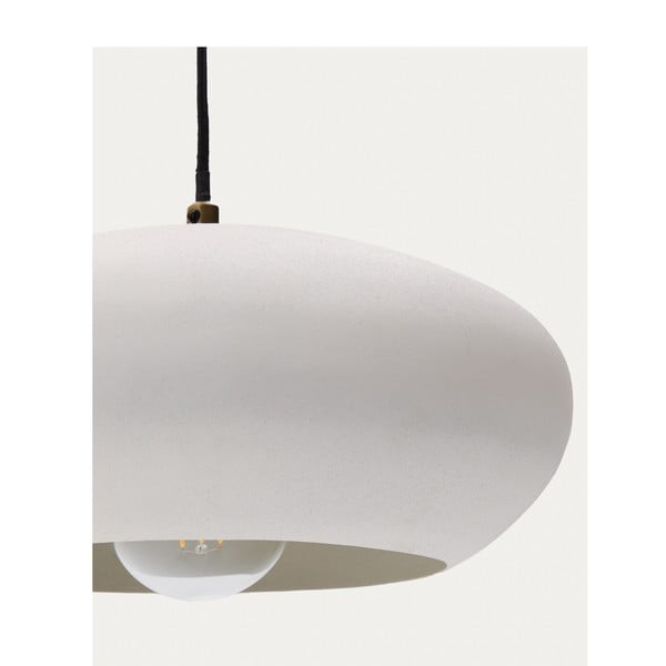 Baltos spalvos kabantis šviestuvas ø 40 cm su metaliniu gaubtu Inda – Kave Home-image-4