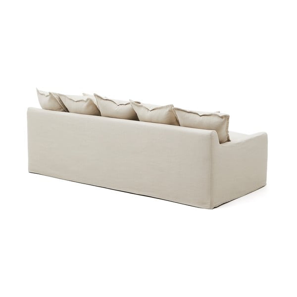 Smėlio spalvos iš lino sofa 230 cm Zenira – Kave Home-image-3