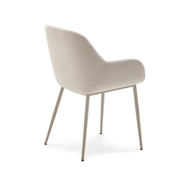 Kreminės spalvos iš audinio valgomojo kėdė Konna – Kave Home-image-3