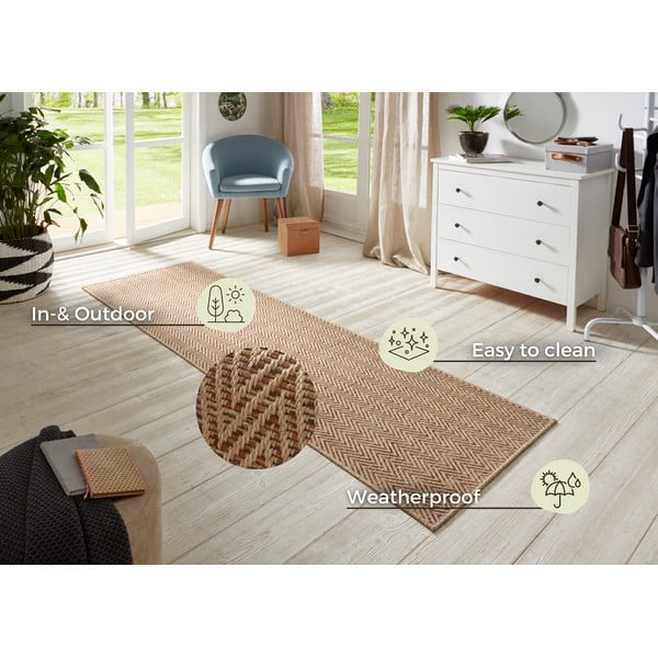 Šviesiai rudos spalvos lauko kilimas 80x250 cm Nature – Hanse Home-image-3