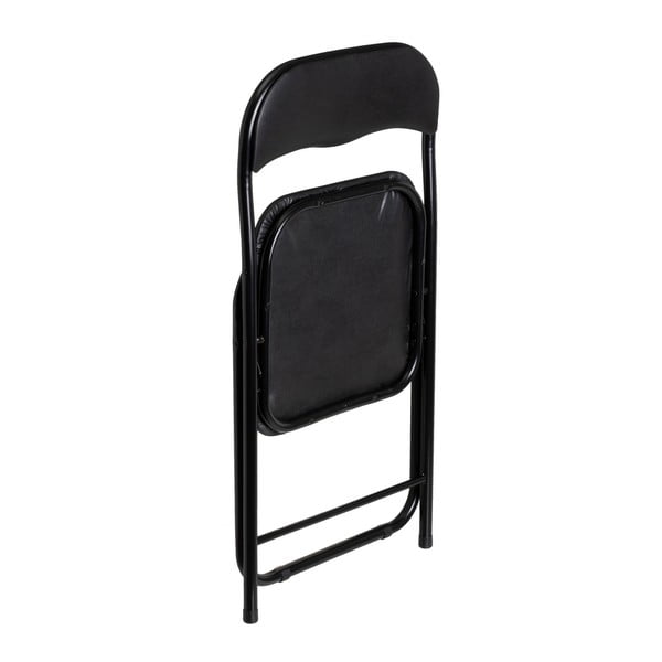 Iš dirbtinės odos sulankstoma valgomojo kėdė juodos spalvos – Casa Selección-image-2