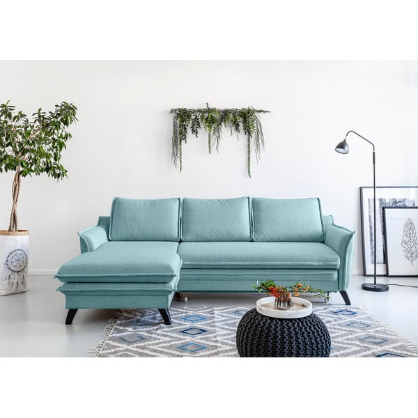 Šviesiai mėlyna sofa-lova Miuform Charming Charlie, kairysis kampas-image-1