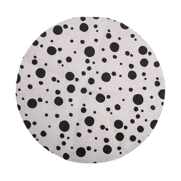 Juodai baltas vaikiškas kilimas Bloomingville Dots, ⌀ 80 cm
