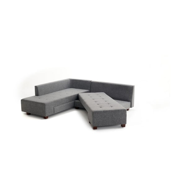 "Balcab Home" Bailey pilka kampinė sofa-lova, kairysis kampas-image-2