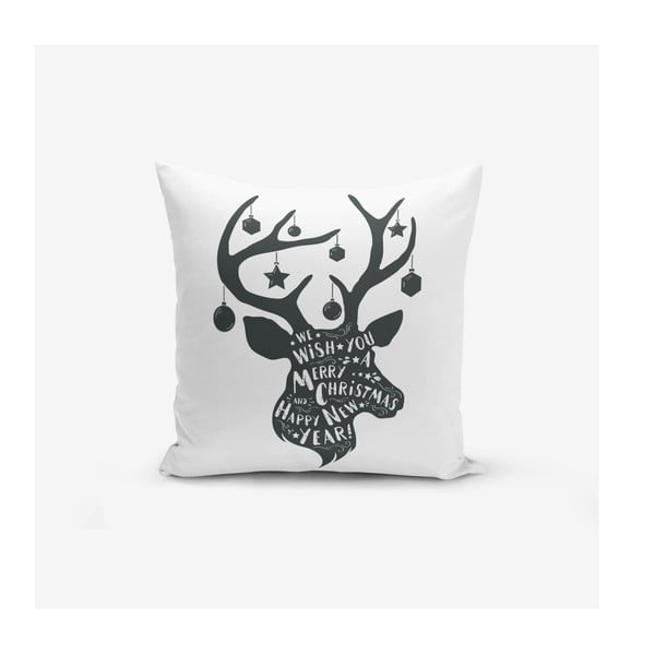 4 kalėdinių pagalvių užvalkalų ir staltiesės rinkinys Minimalist Cushion Covers Reindeer and Stars-image-1