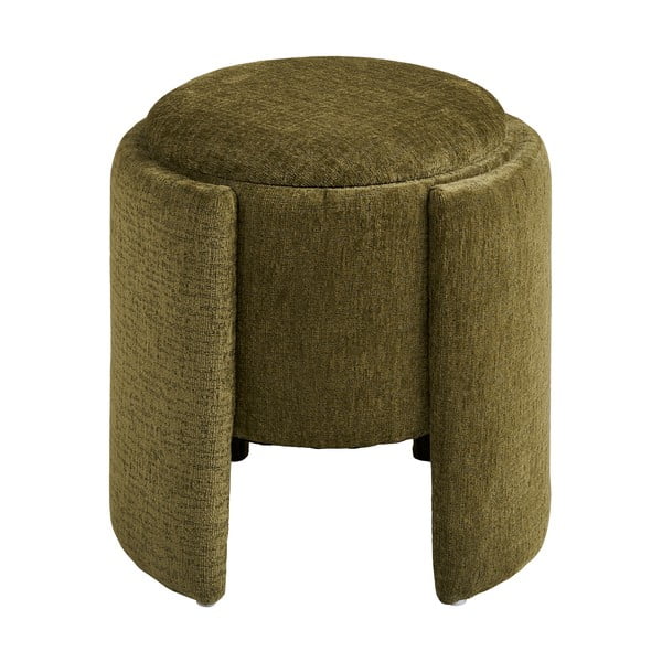 Khaki spalvos iš šenilinio audinio pufas Walsdorf – House Nordic