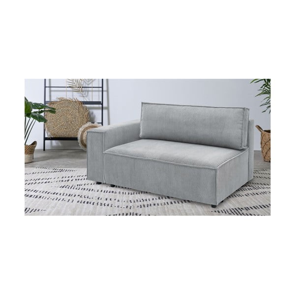 Modulinė sofa šviesiai pilkos spalvos iš kordinio velveto (su kairiuoju kampu) Nihad modular – Bobochic Paris-image-1