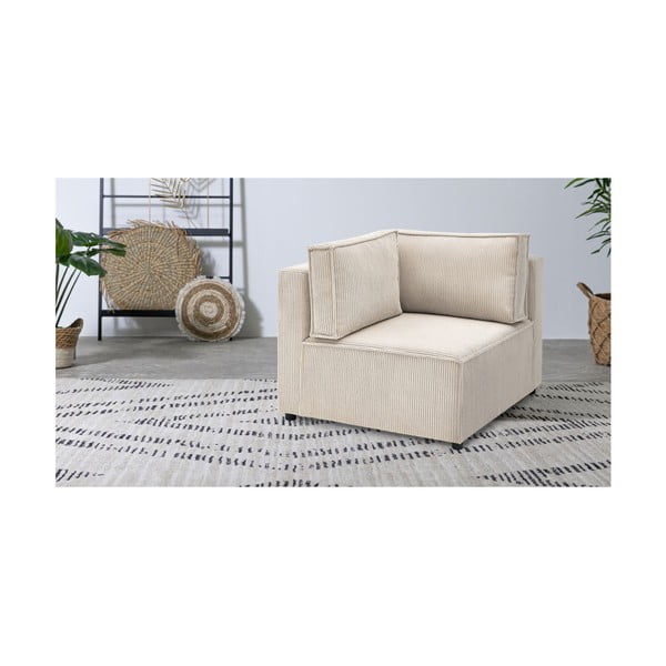 Modulinė sofa kreminės spalvos iš kordinio velveto (kintama) Nihad modular – Bobochic Paris-image-1
