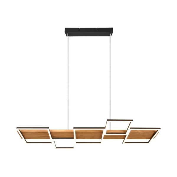 Kabantis šviestuvas juodos spalvos/natūralios spalvos LED su pritemdymo funkcija Harper – Trio-image-2