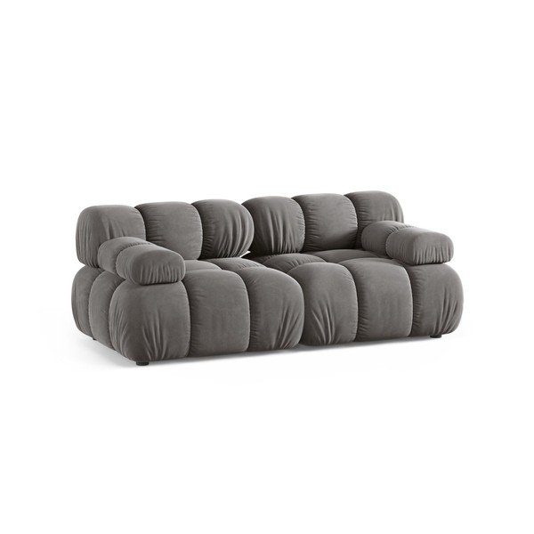 Šviesiai pilkos spalvos sofa iš velveto 188 cm – Micadoni -image-1