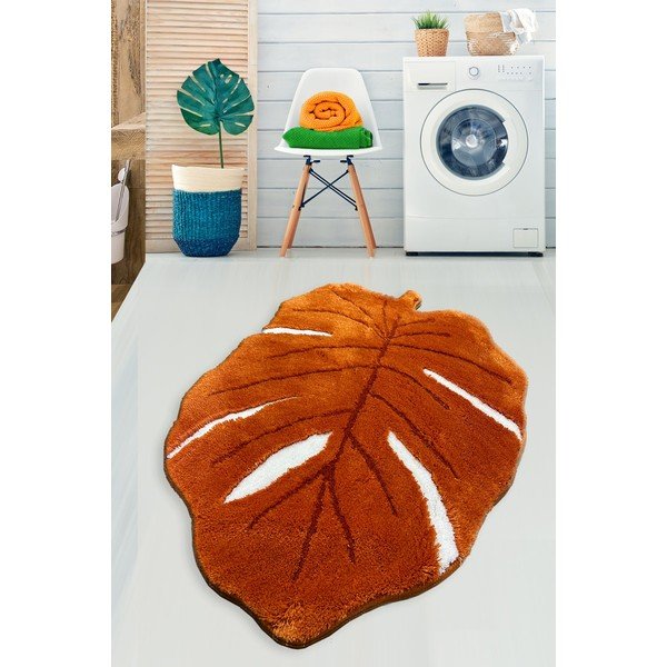Oranžinės spalvos vonios kilimėlis 80x120 cm Frunze – Foutastic-image-1