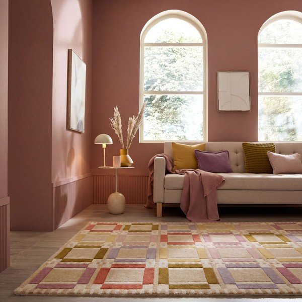 Rankų darbo natūralios spalvos iš vilnos kilimas 160x230 cm Quadro Wool – Flair Rugs-image-1