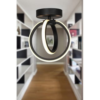 Juodos spalvos iš metalo lubinis šviestuvas LED Sezen – Squid Lighting