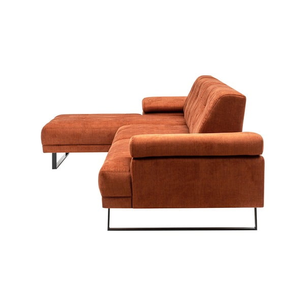 Oranžinė kampinė sofa Artie Mustang, kairysis kampas-image-3