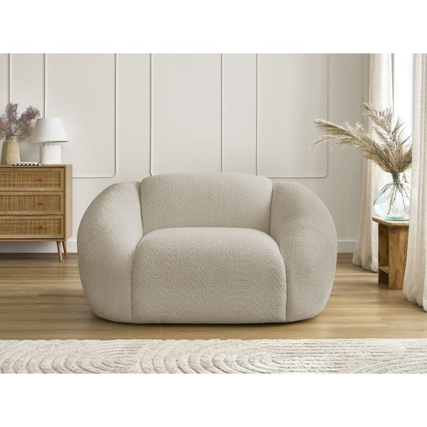 Iš boucle krėslas smėlio spalvos Tina – Bobochic Paris-image-3