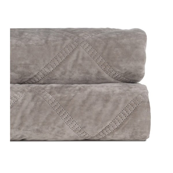 Pilkos spalvos iš velveto dygsniuota lovatiesė 180x260 cm – Ixia