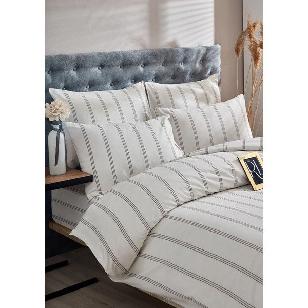Dvigulė/itin ilga patalynė kreminės spalvos iš medvilnės 200x220 cm – Mila Home-image-2