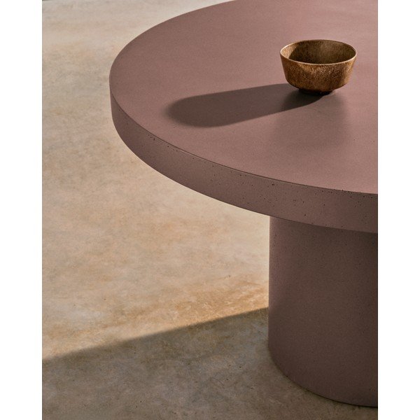 Iš betono apvalios formos sodo valgomojo stalas ø 120 cm Aiguablava – Kave Home-image-3