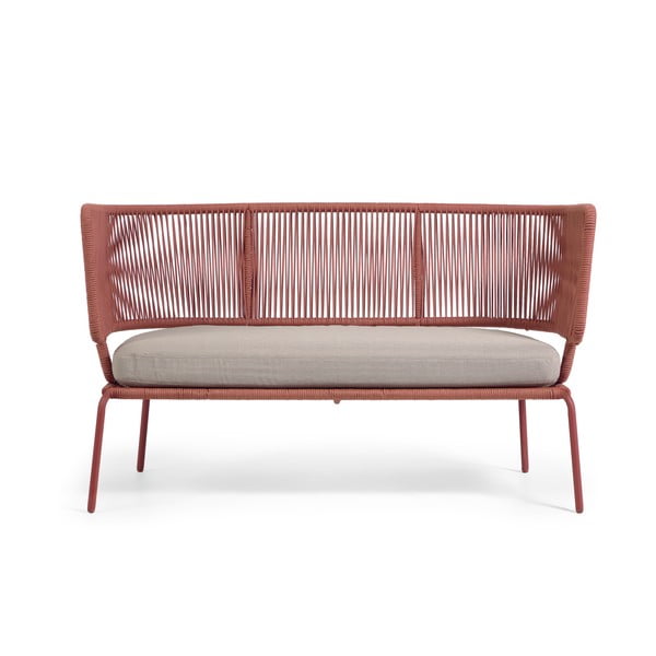 Terakotos spalvos sodo sofa su plienine konstrukcija Kave Home Nadin-image-2
