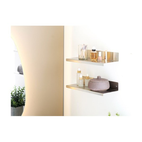 Sidabrinės spalvos iš plieno sieninė lentyna 40 cm Nagoya – House Nordic-image-2
