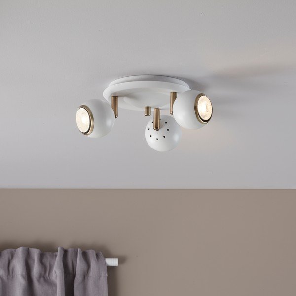 Baltas lubinis šviestuvas su aukso spalvos detalėmis Markslöjd Coco-image-1