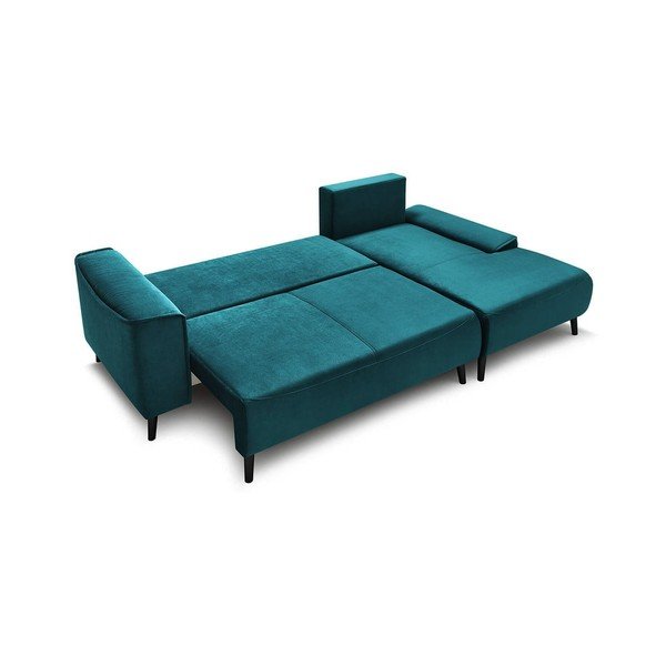 "Bobochic Paris Hera Bis" benzininio aksomo kampinė sofa-lova, dešinysis kampas-image-3