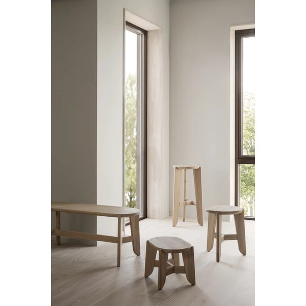 Ąžuolo masyvo taburetė natūralios spalvos Eli – Blomus-image-1