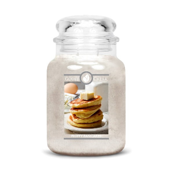 Kvapnioji žvakė stikliniame indelyje "Goose Creek Fluffy Pancakes", 150 valandų degimo