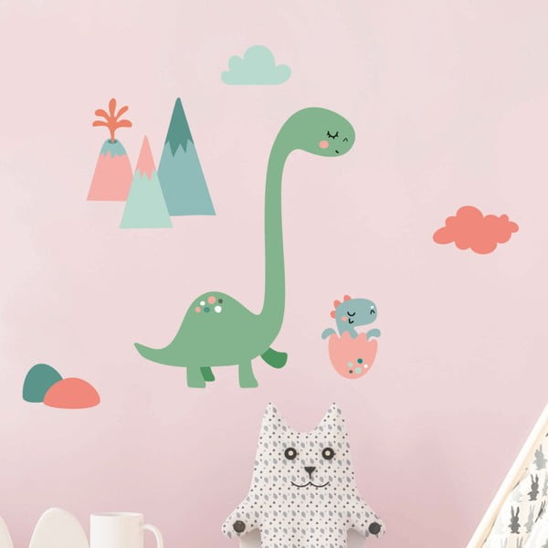 Sienų lipdukai Ambiance Mama ir kūdikis Dinozauras