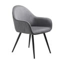 Pilkos spalvos iš audinio valgomojo kėdė su porankiais Minto – Unique Furniture