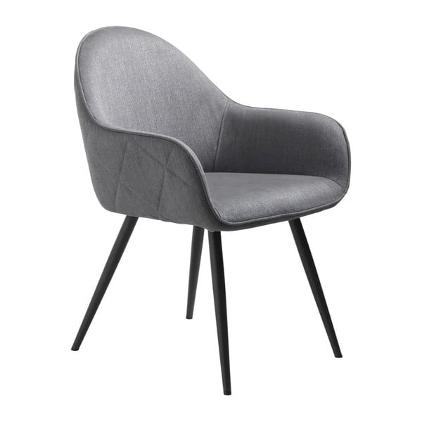Pilkos spalvos iš audinio valgomojo kėdė su porankiais Minto – Unique Furniture