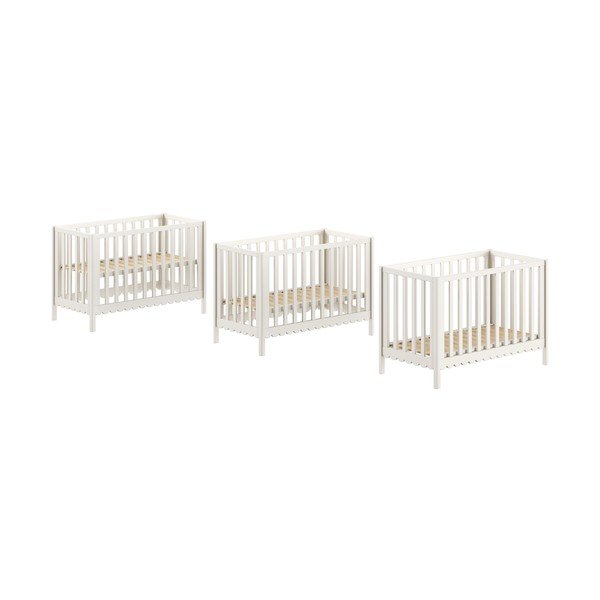 Smėlio spalvos iš pušies masyvo vaikiška lovelė reguliuojamas aukštis 60x120 cm Swingo – Vipack-image-2