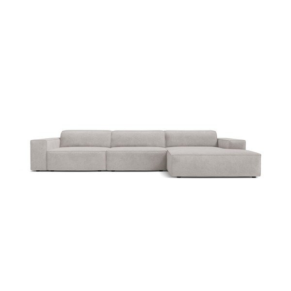 Šviesiai pilkos spalvos modulinė kampinė sofa (su dešiniuoju kampu/su gultu) Jodie – Micadoni -image-1