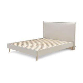 Smėlio spalvos dvigulė lova Bobochic Paris Sary Light, 180 x 200 cm